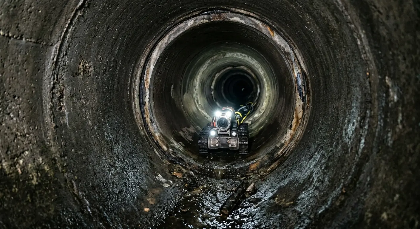 Robotic sewer camera inspecting pipe interior for Sewer Line Repair in Battlement Mesa